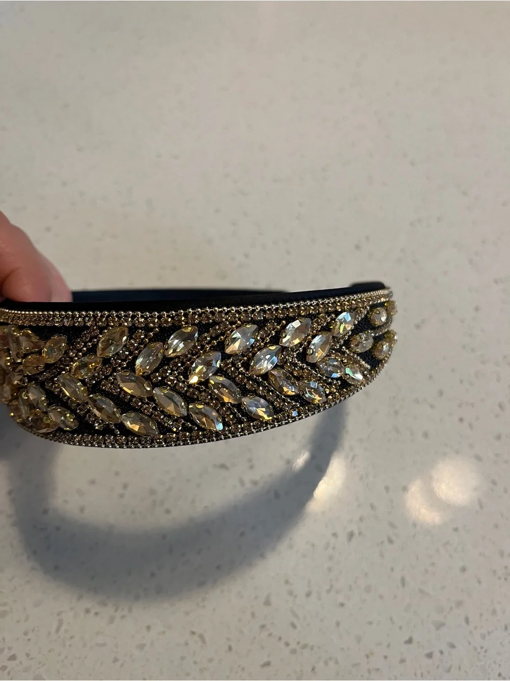 Embellished black‎ and gold Crystal Headband
